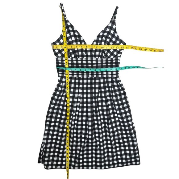 Banana Republic Black white Gingham Plaid Sundress Dress A-Line NWT Size 0 - Picture 11 of 11